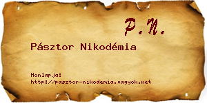 Pásztor Nikodémia névjegykártya
